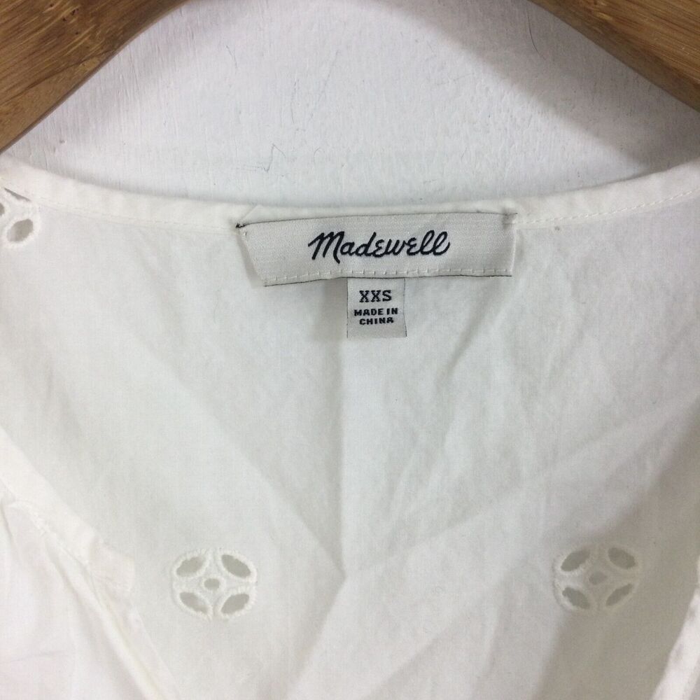 Madewell Eyelet Lace Garden V-Neck Scallop Sleeveless Blouse Tank Top White XXS - Picture 7 of 8